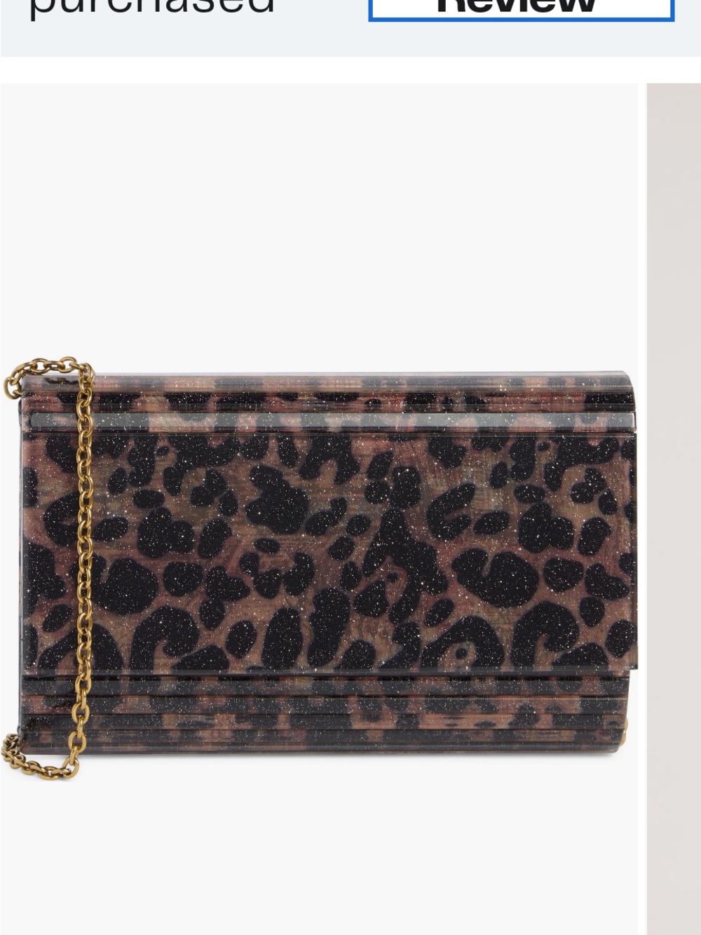 Kurt Geiger Leopard Print Crossbody with Gold Chain - Picture 2 of 6